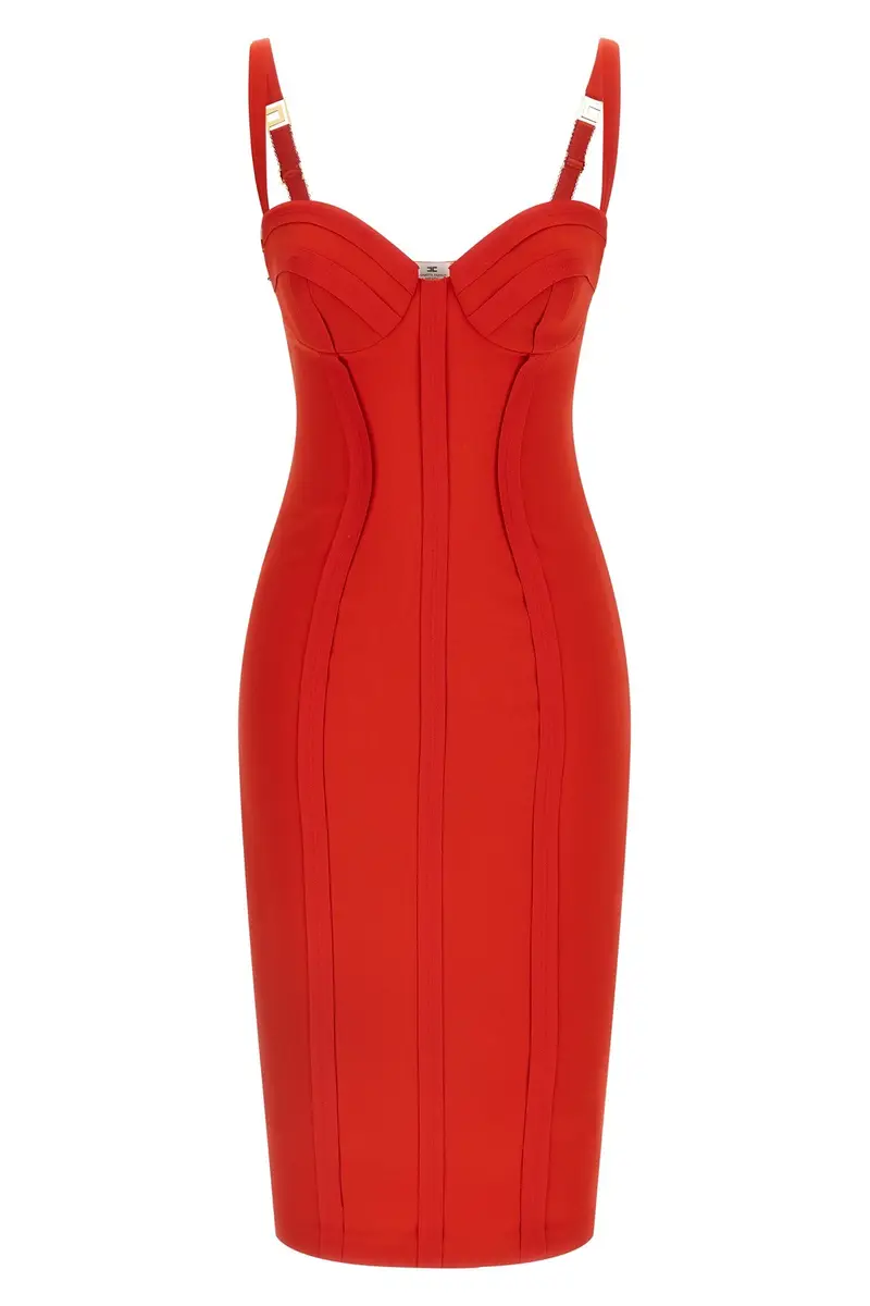 Elisabetta Franchi Abito Bustier Arancione