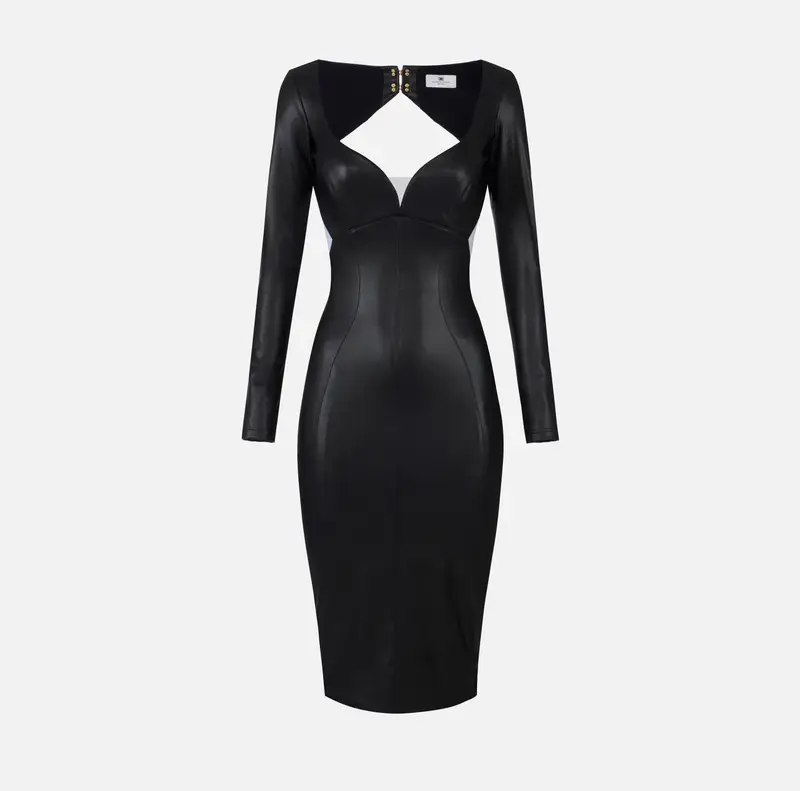 Abito con cut-out e ganci gioiello