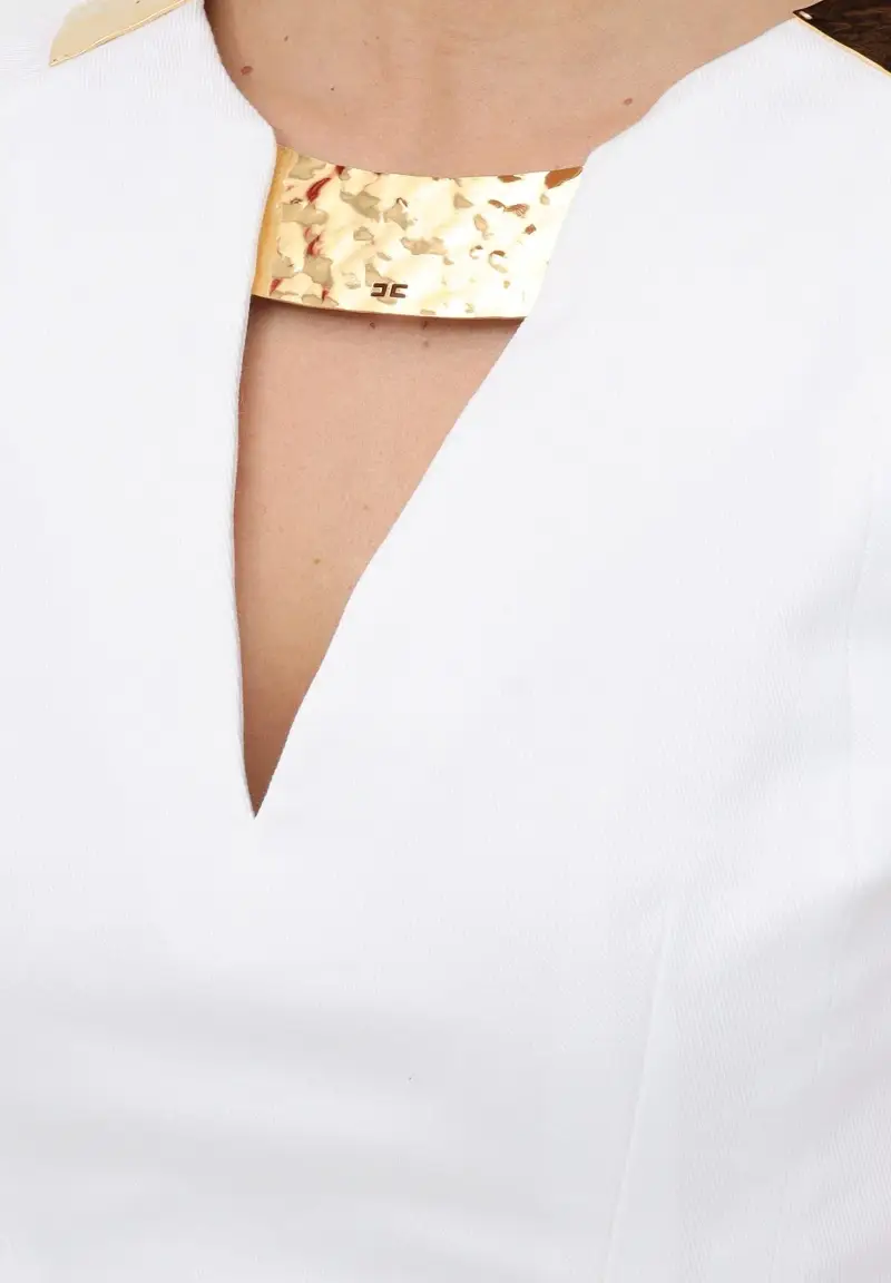 Abito corto bianco da donna con placche miniatura 3