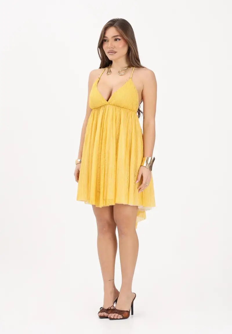 Abito corto giallo da donna