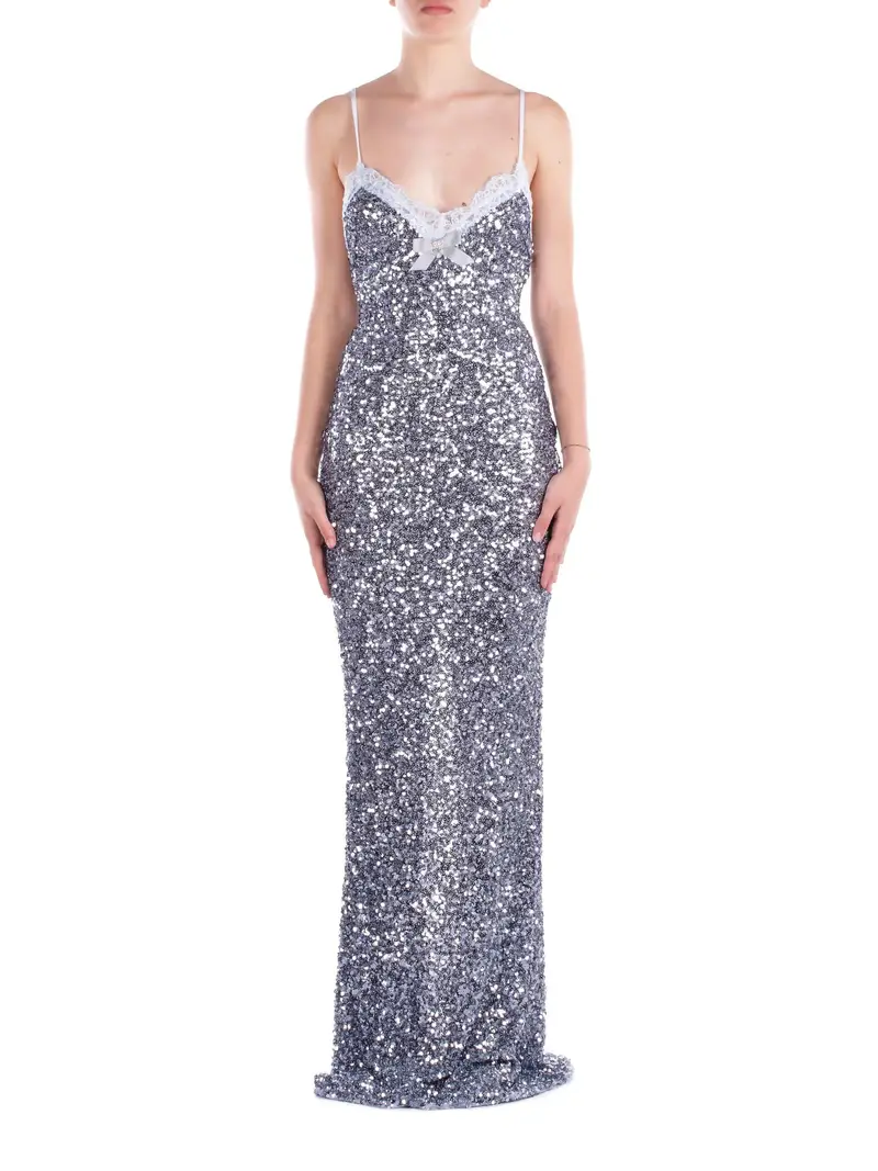 Abito Donna ELISABETTA FRANCHI Sky blu Red Carpet pailettes