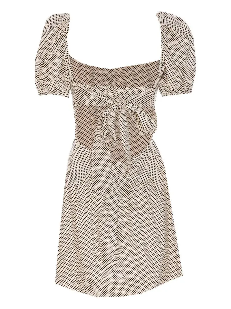 Abito in cotone con stampa pois e rose ricamate Burro miniatura 2