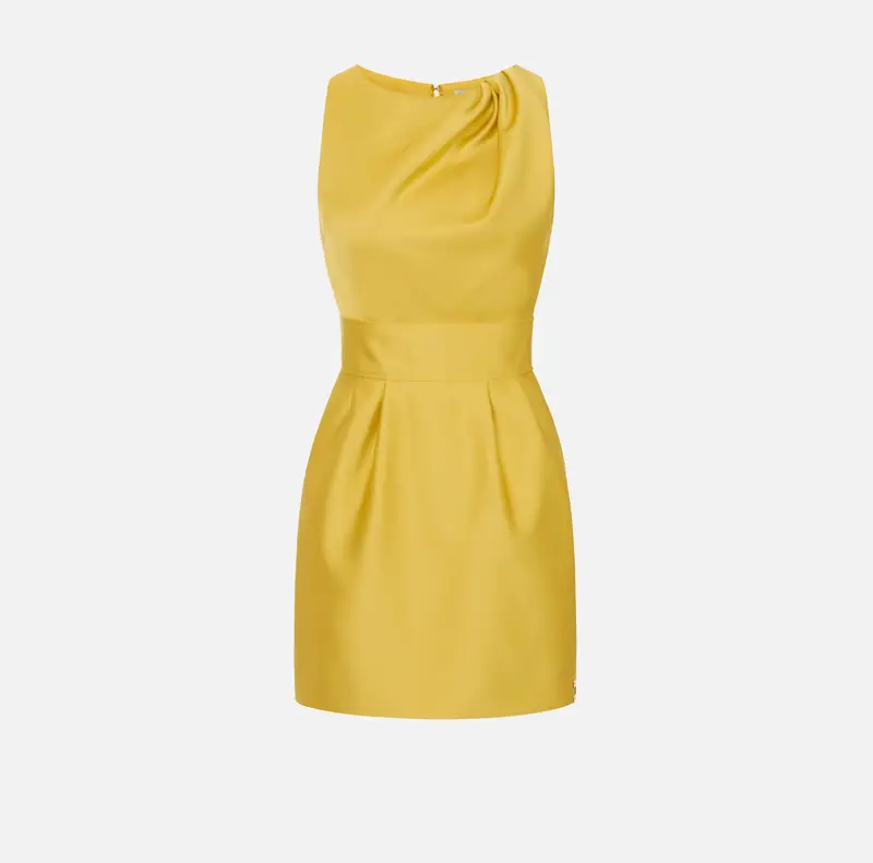 Abito in duchesse con dettagli logo