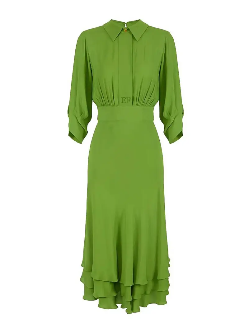 Abito in Georgette di Viscosa Verde