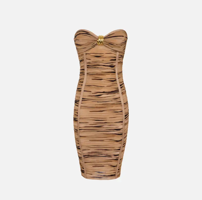 Abito in jersey con stampa tigre