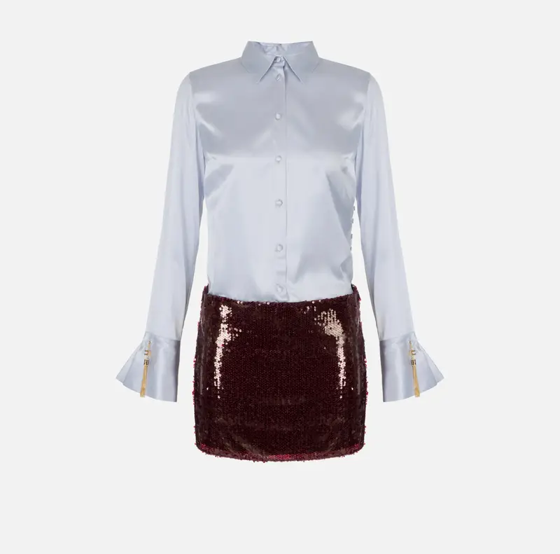 Abito in raso e paillettes