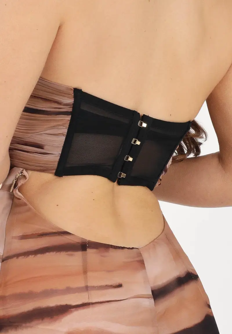 Abito lungo cammello da donna con stampa tigrata miniatura 3