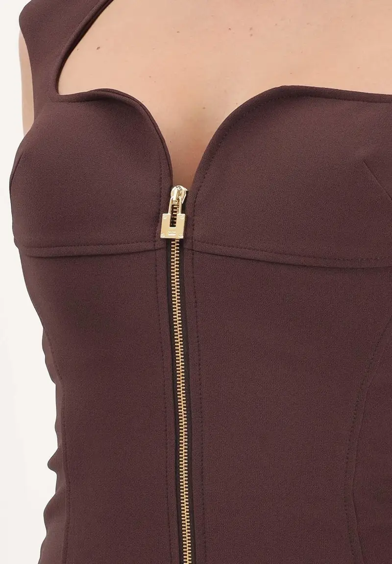 Abito midi a tubino cacao da donna miniatura 3