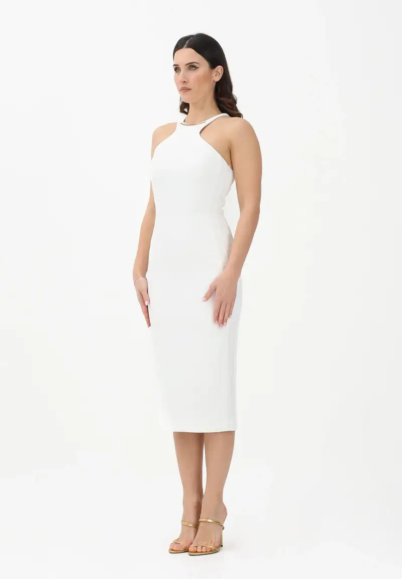 Abito midi avorio da donna