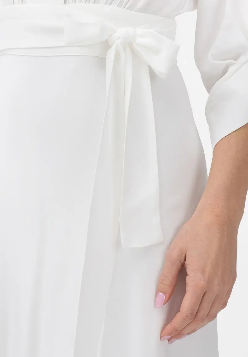 Abito midi avorio da donna miniatura 3