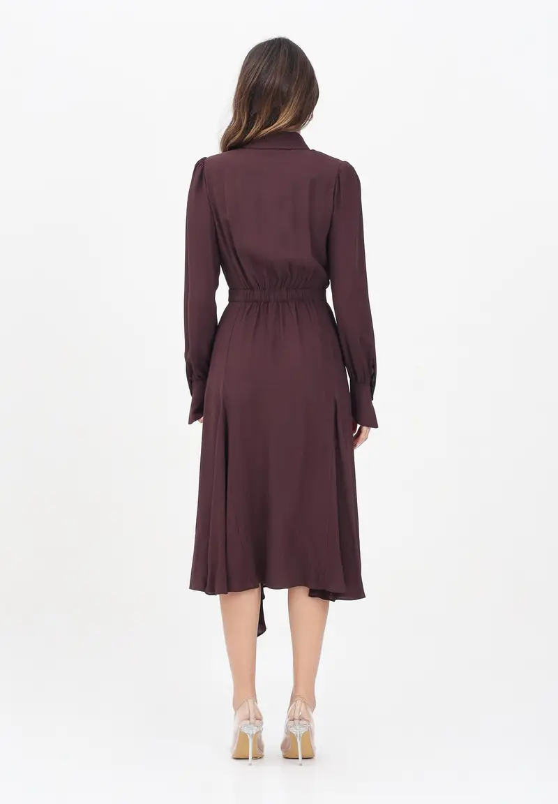 ELISABETTA FRANCHI Abito midi bordeaux da donna miniatura 3