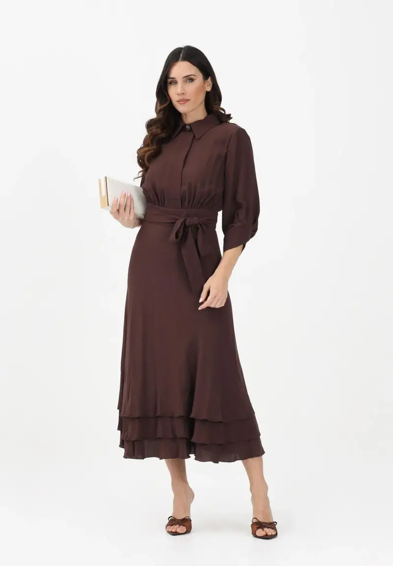 Abito midi cacao da donna miniatura 2