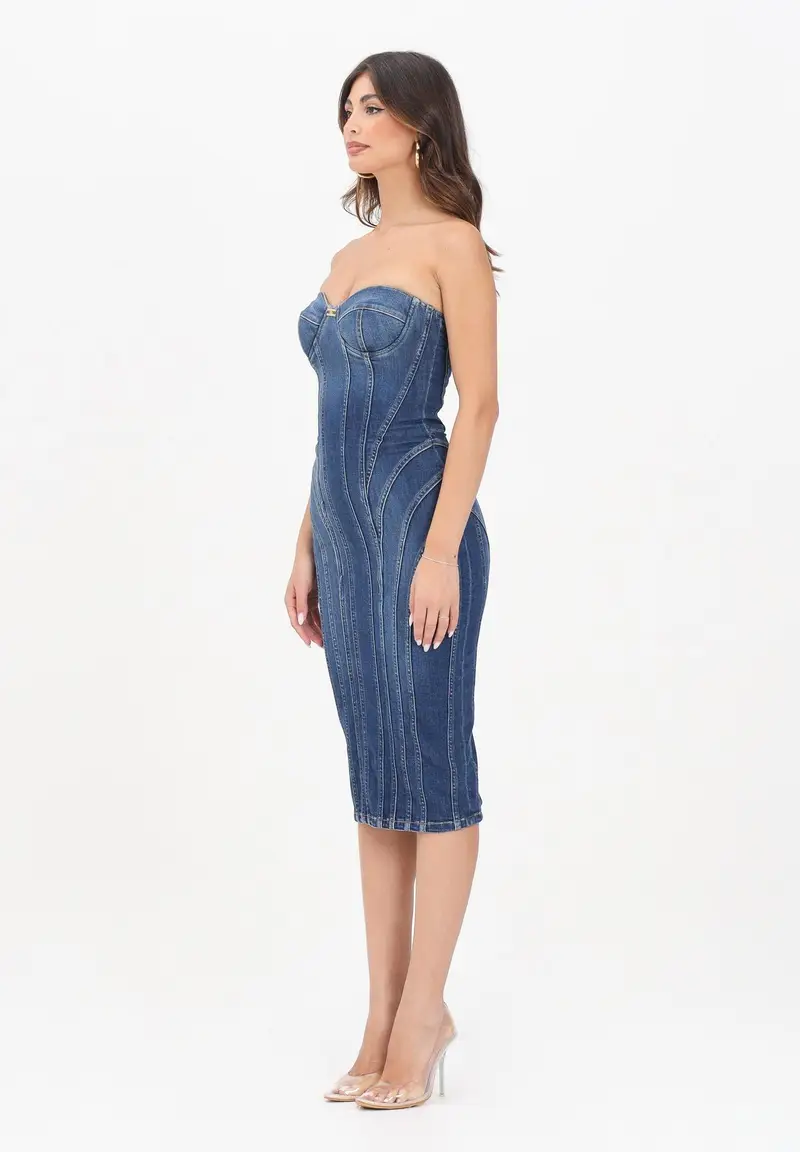 ELISABETTA FRANCHI Abito midi in denim da donna