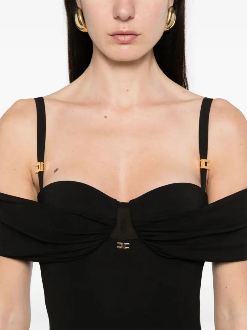 Abito Red Carpet in jersey crêpe con corsetto nero miniatura 2