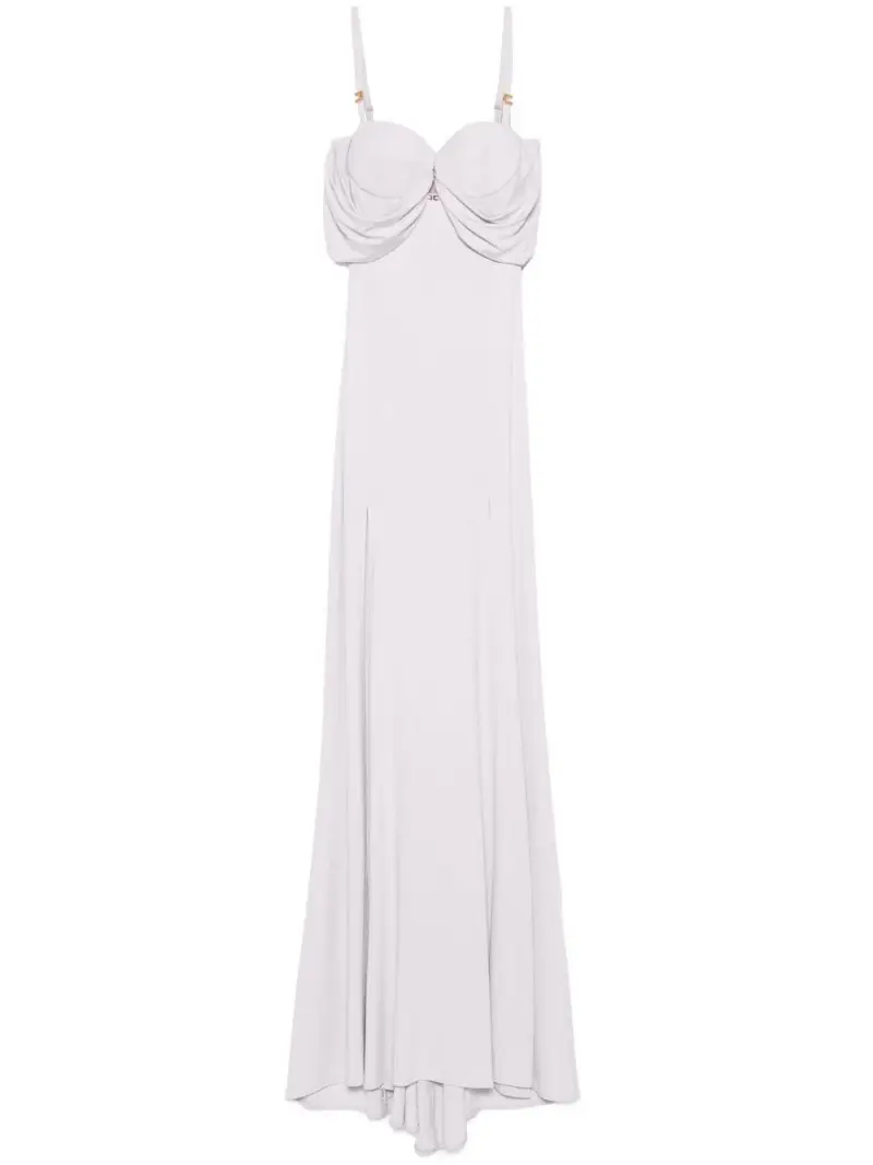 Abito Red Carpet in jersey crêpe con corsetto quarzo