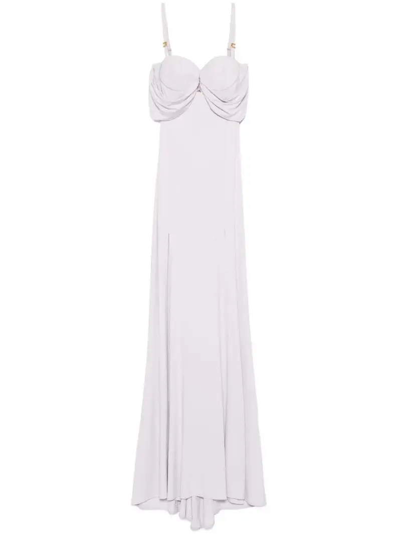 Abito Red Carpet in jersey crêpe con corsetto quarzo