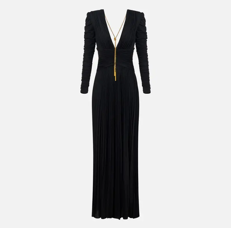 Abito Red Carpet in jersey lurex con collana