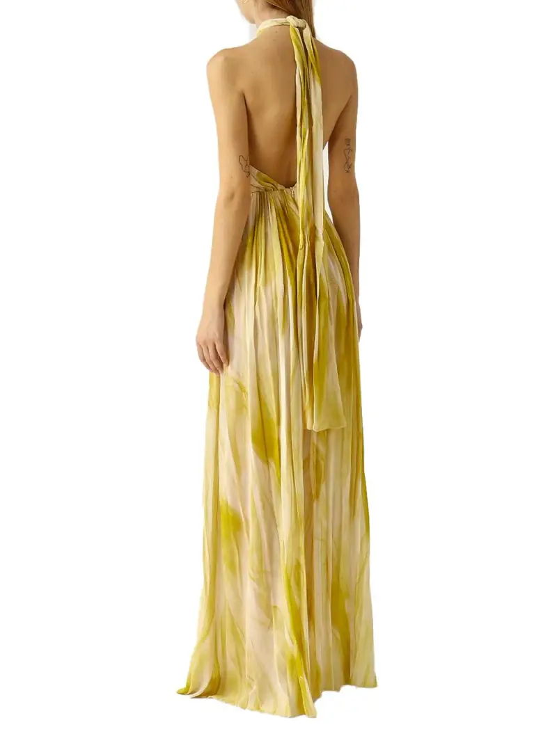 Abito Red Carpet in viscosa con stampa tulle Curry miniatura 3