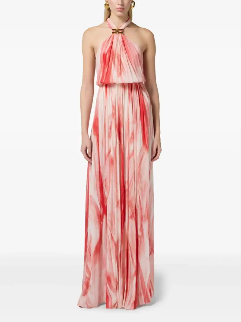 Abito Red Carpet in viscosa con stampa tulle rosso Burro miniatura 2