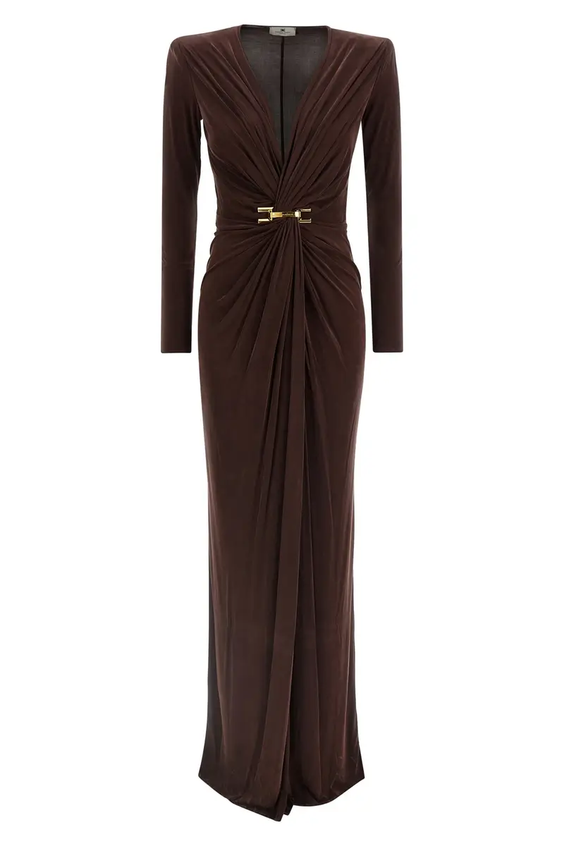 Elisabetta Franchi Abito lungo rosso Carpet marrone