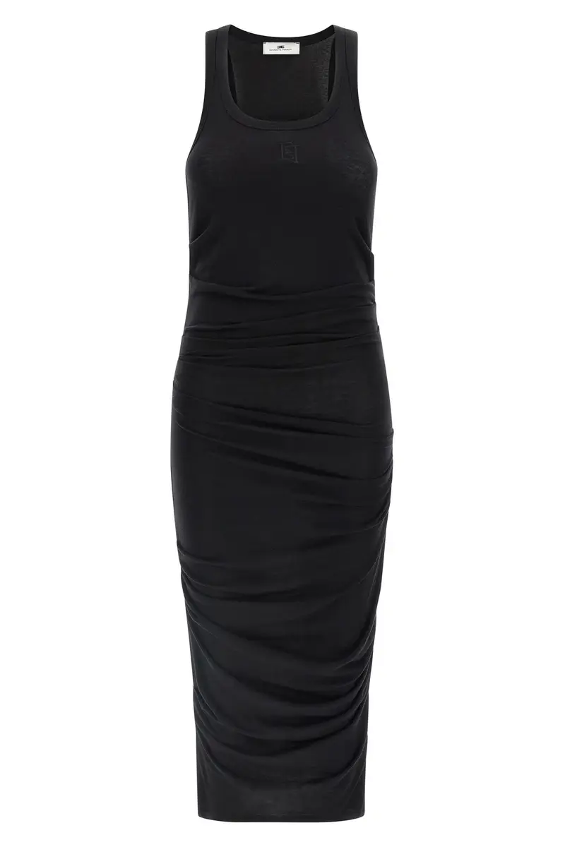 Abito Ricamo Logo Nero