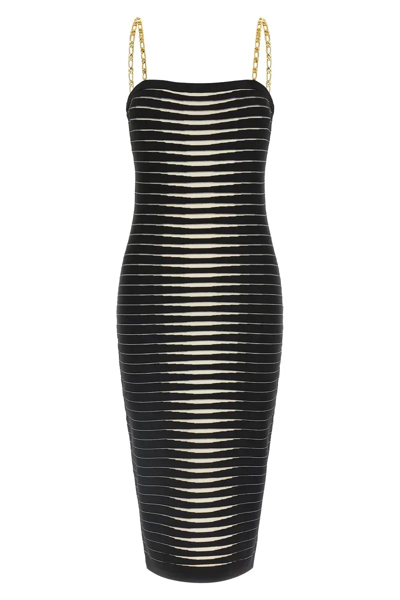 Abito Righe Dégradé Bianco