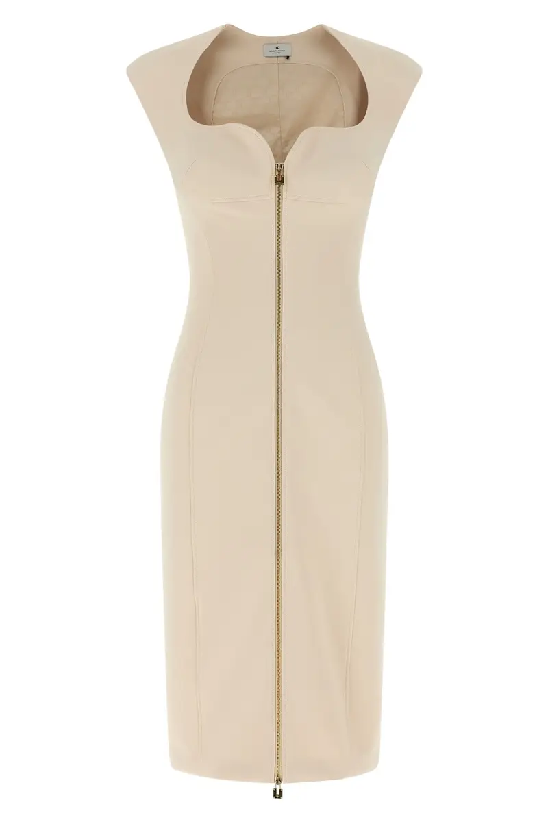 Abito Scollo A Cuore Beige