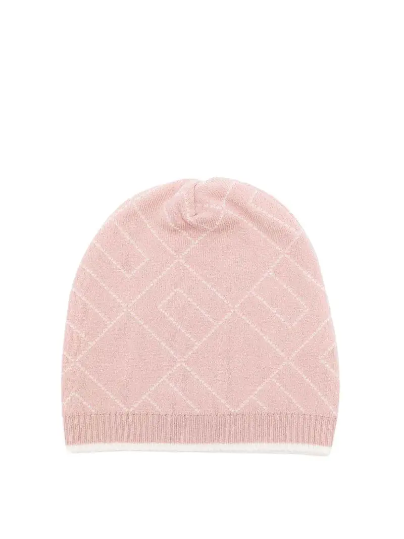 Berretto Con Monogramma Color Carne E Neutri