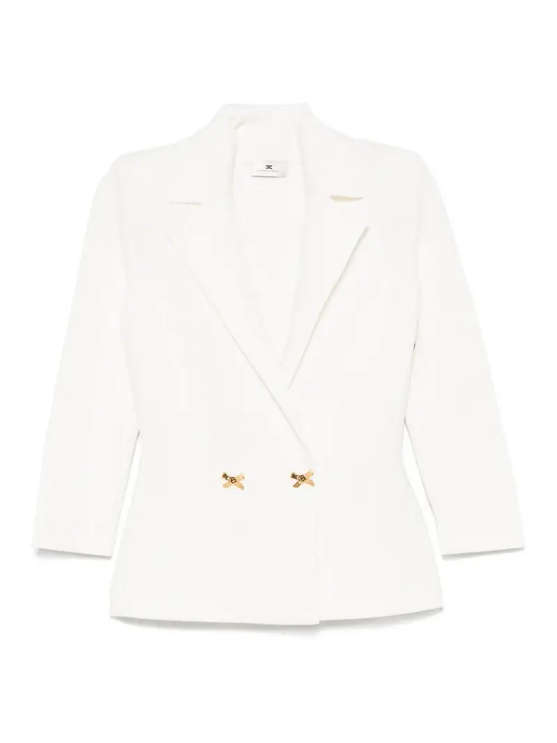 Blazer a maglia con fiocchi di gioiello Bianco