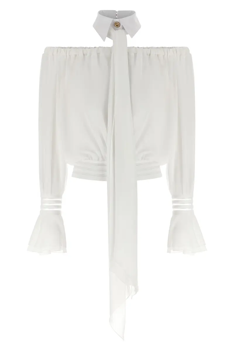 Blusa Colletto Camicia Bianco