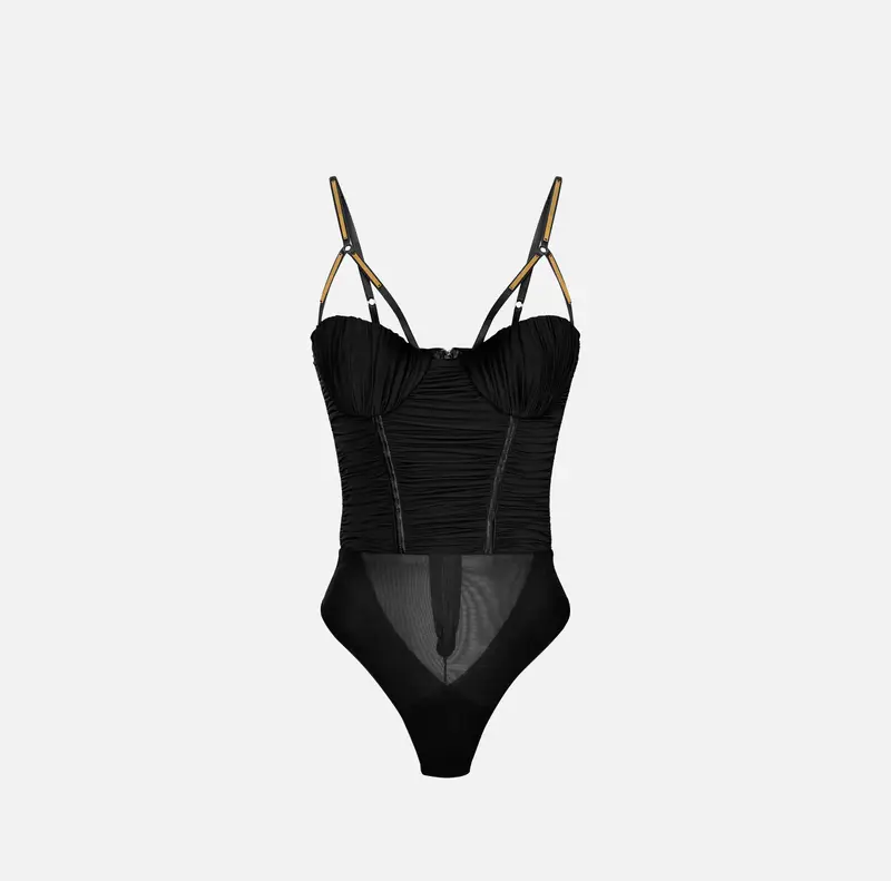 Body in jersey con placche gioiello