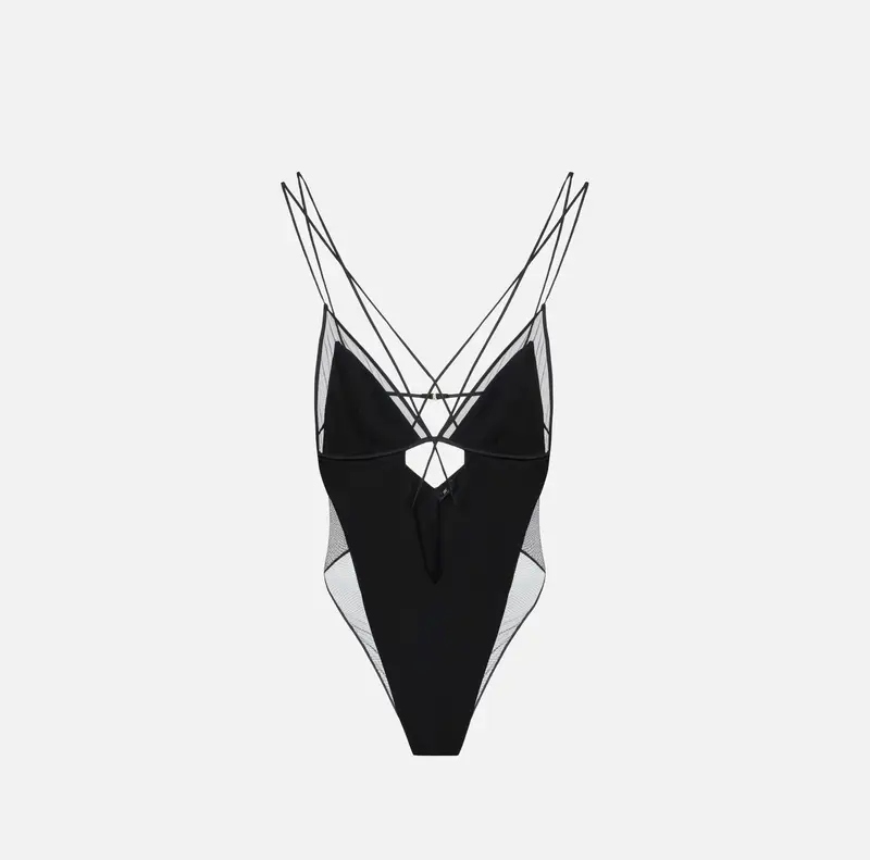 Body in jersey crêpe e tulle