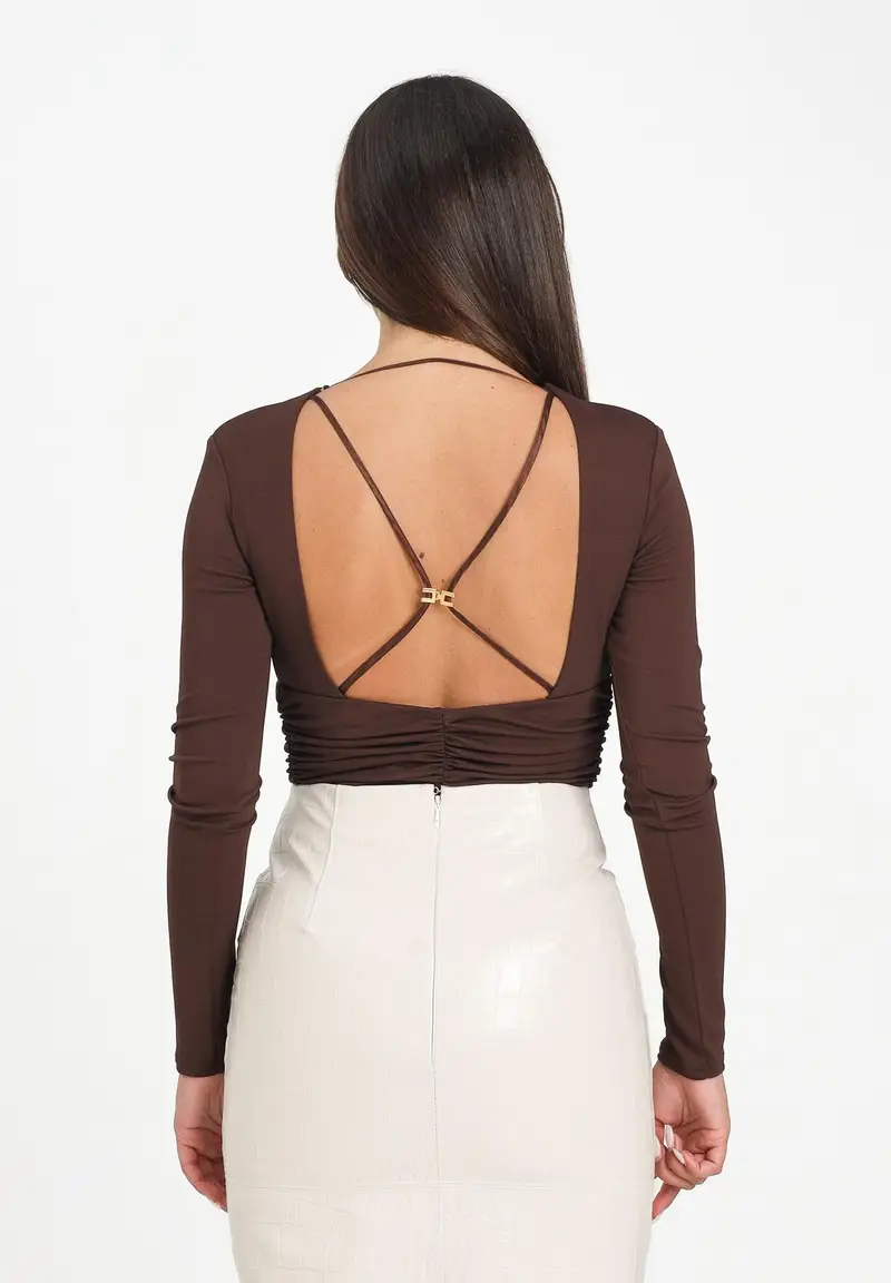 ELISABETTA FRANCHI Body Donna Marrone 1144528 miniatura 3