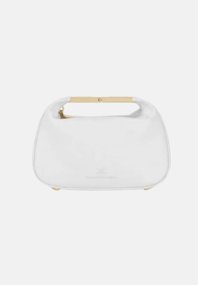 Borsa a mano avorio da donna con manico gioiello