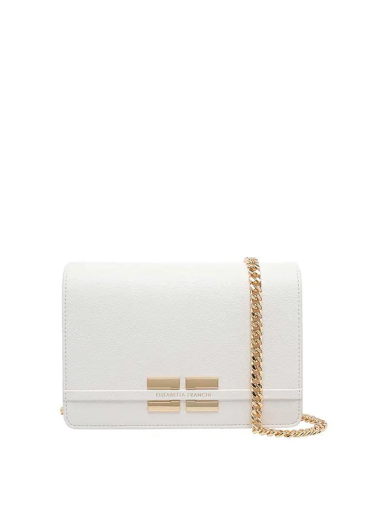 Borsa a tracolla con logo Bianco