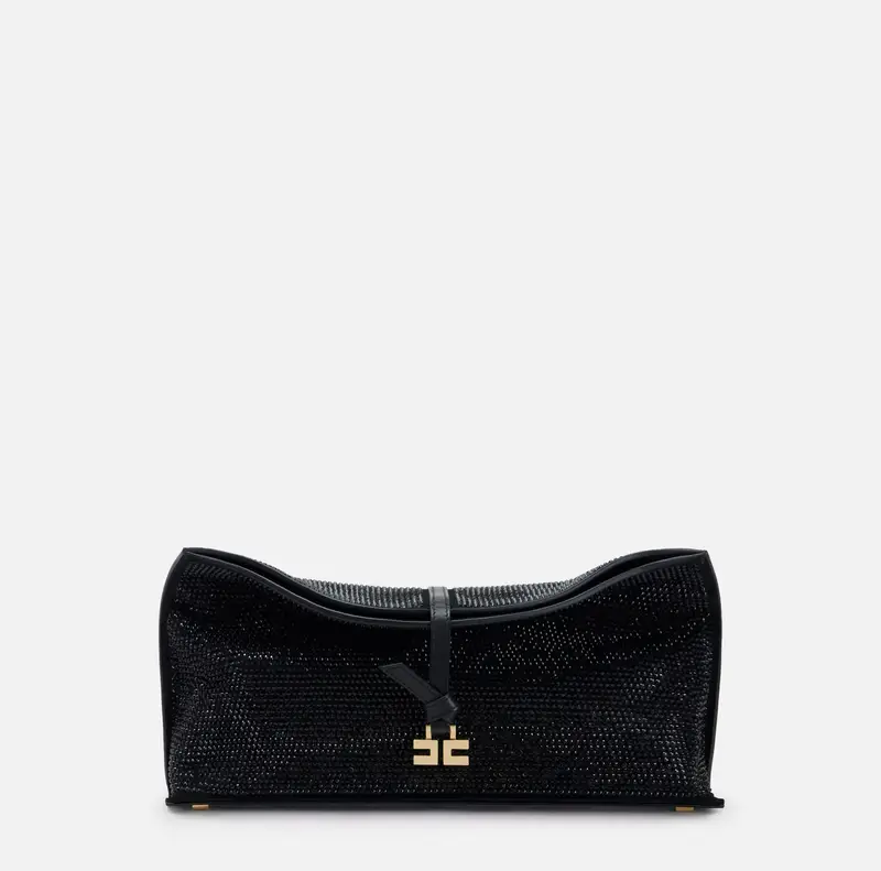 Borsa clutch Boulevard in pelle con strass