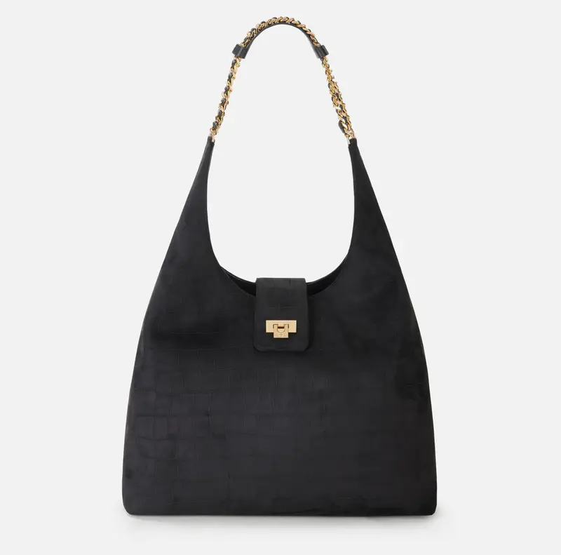 Borsa hobo in suede