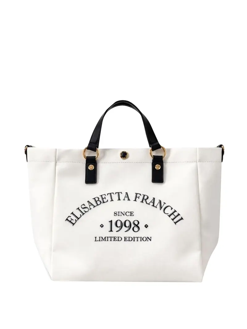 borsa mare elisabetta franchi da donna - avorio nero