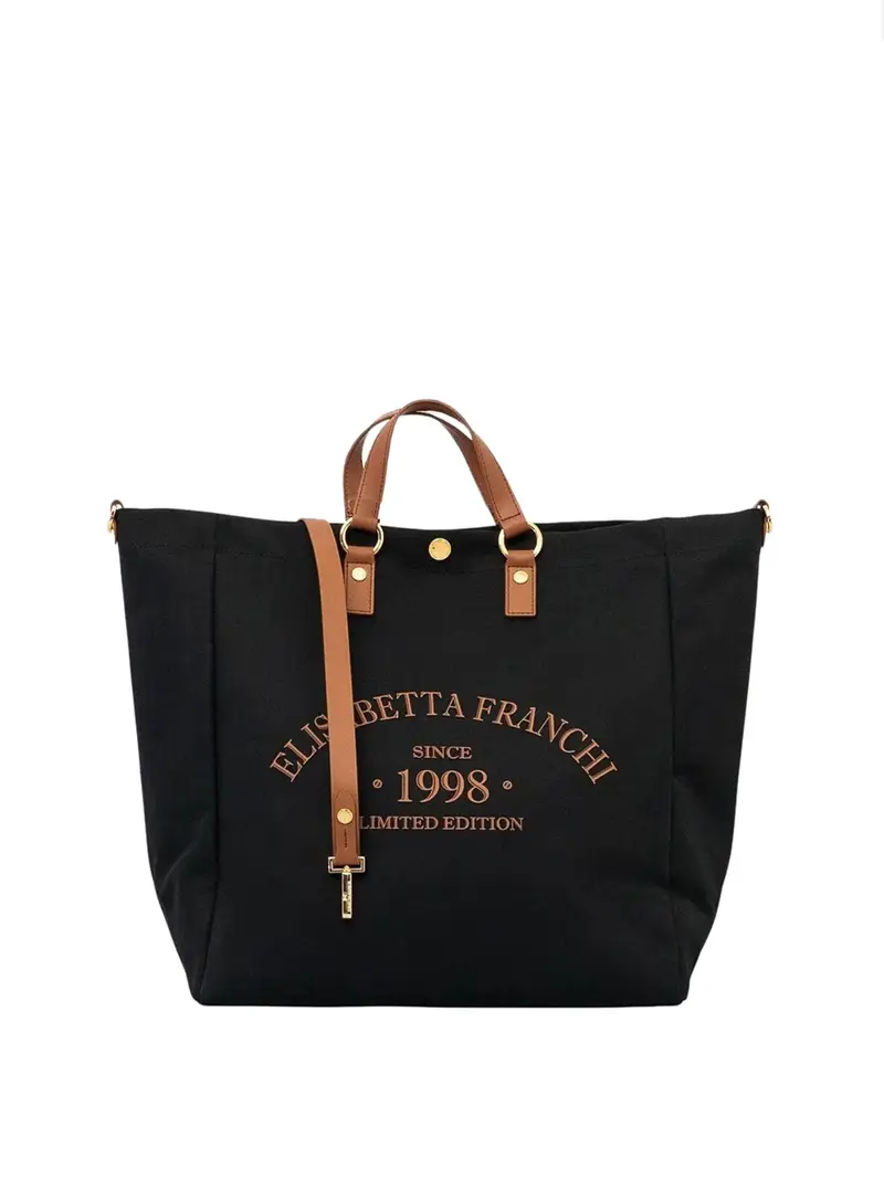 borsa mare elisabetta franchi da donna - nero cuoio