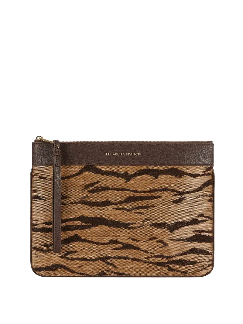 borsa pochette elisabetta franchi da donna - cammello maculato Marrone