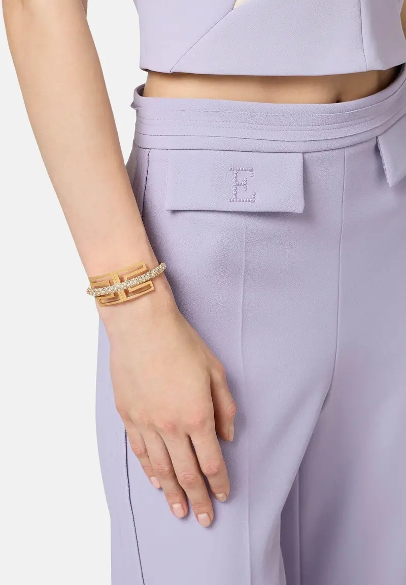 Bracciale oro da donna con strass miniatura 2