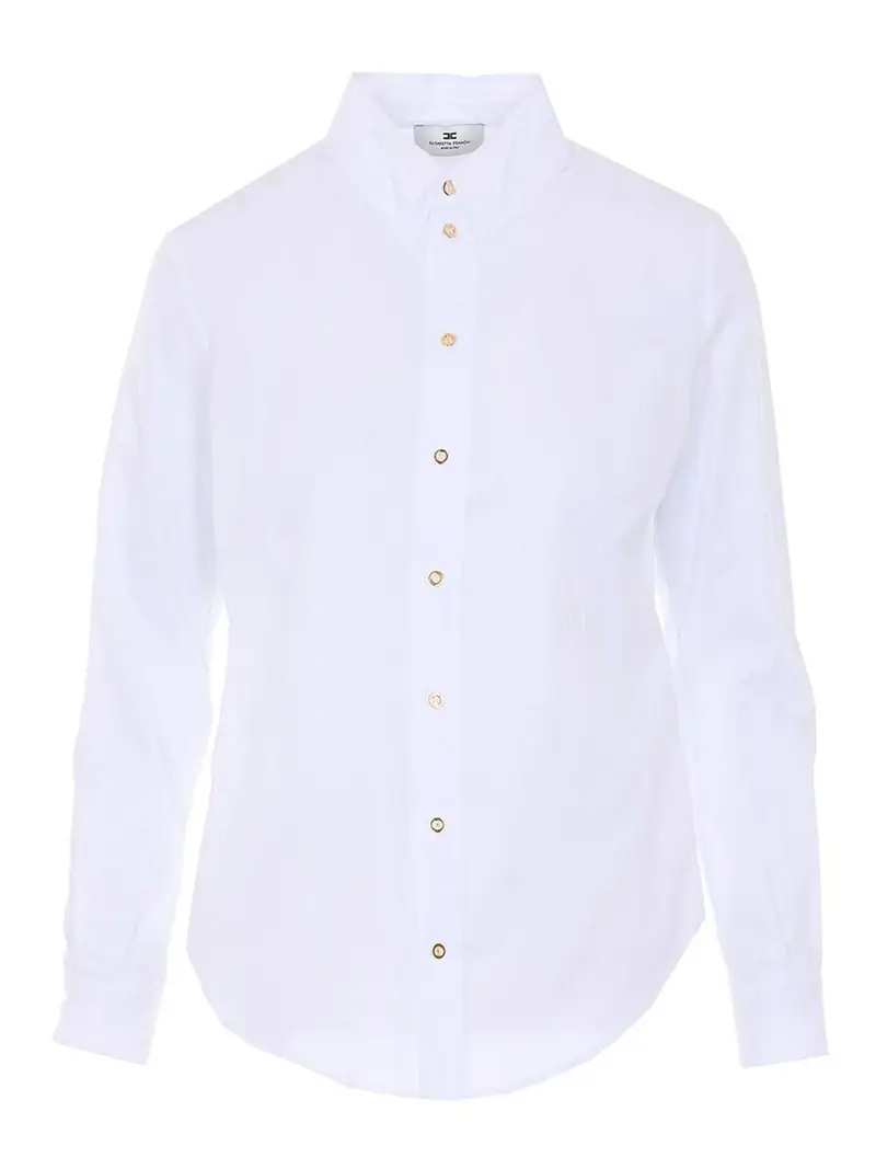 Camicia Bianca Con Chiusura Bottoni Frontali Bianco
