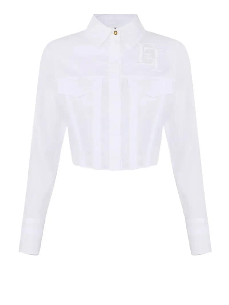 camicia crop elisabetta franchi da donna - bianco