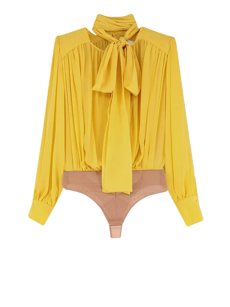 camicia elisabetta franchi body da donna - giallo