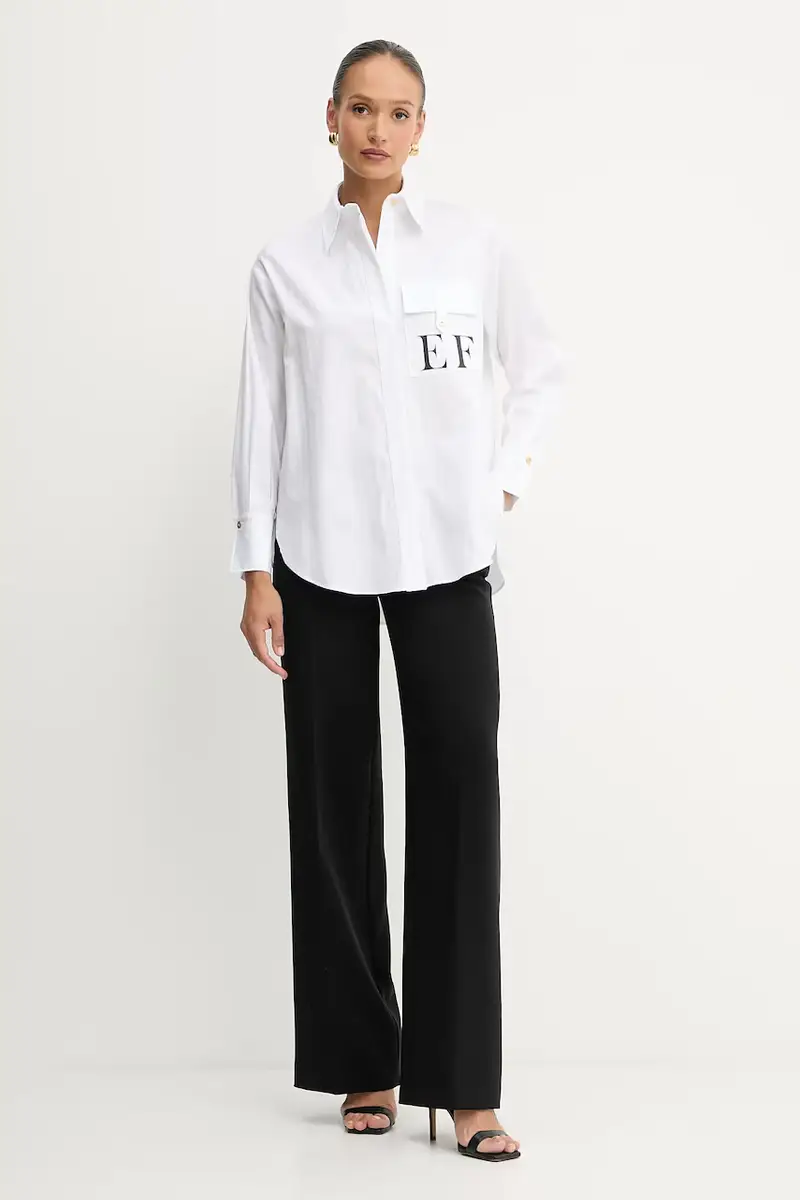 camicia in cotone donna colore bianco CA12156E2 miniatura 2