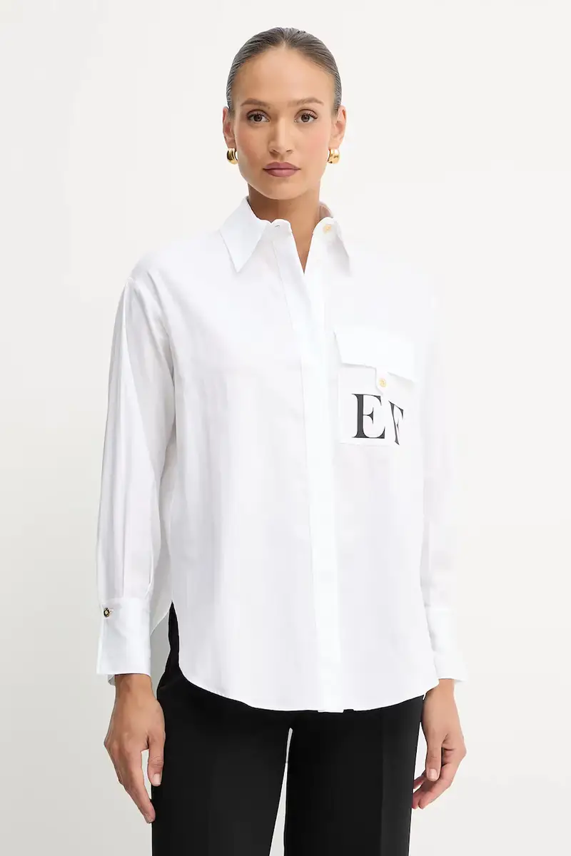 camicia in cotone donna colore bianco CA12156E2