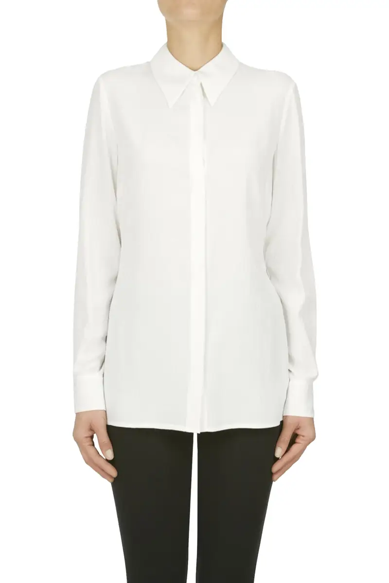 Camicia in crepè Avorio
