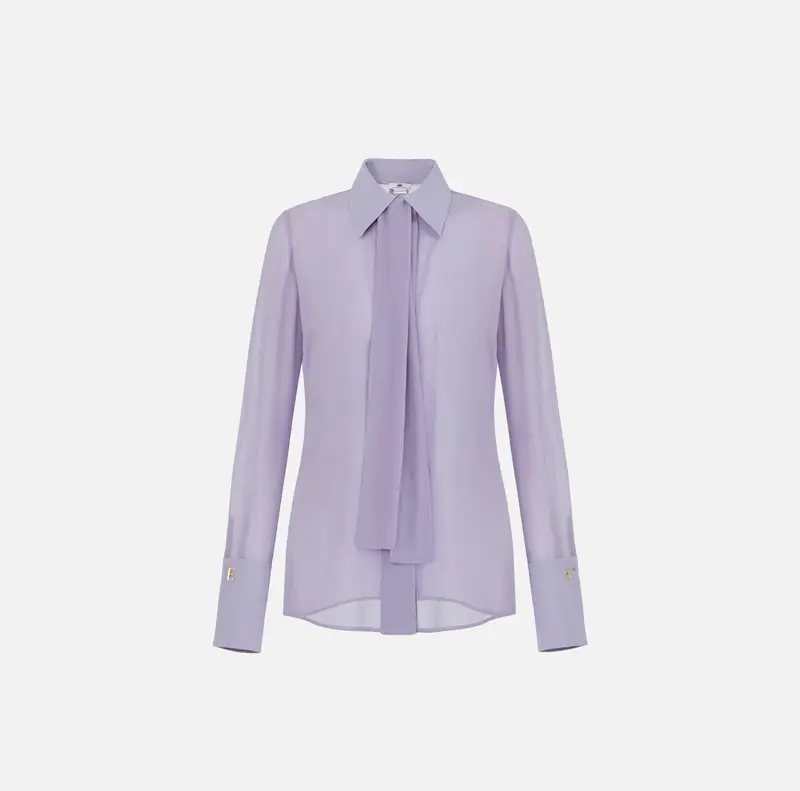 Camicia in georgette e crêpe con fusciacca