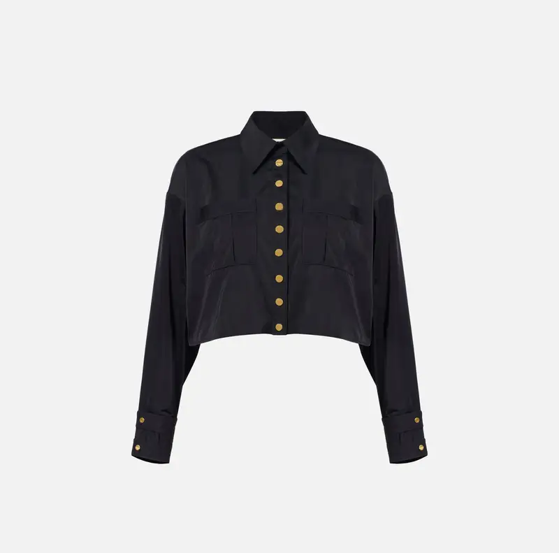 Camicia in tessuto vela con tasche