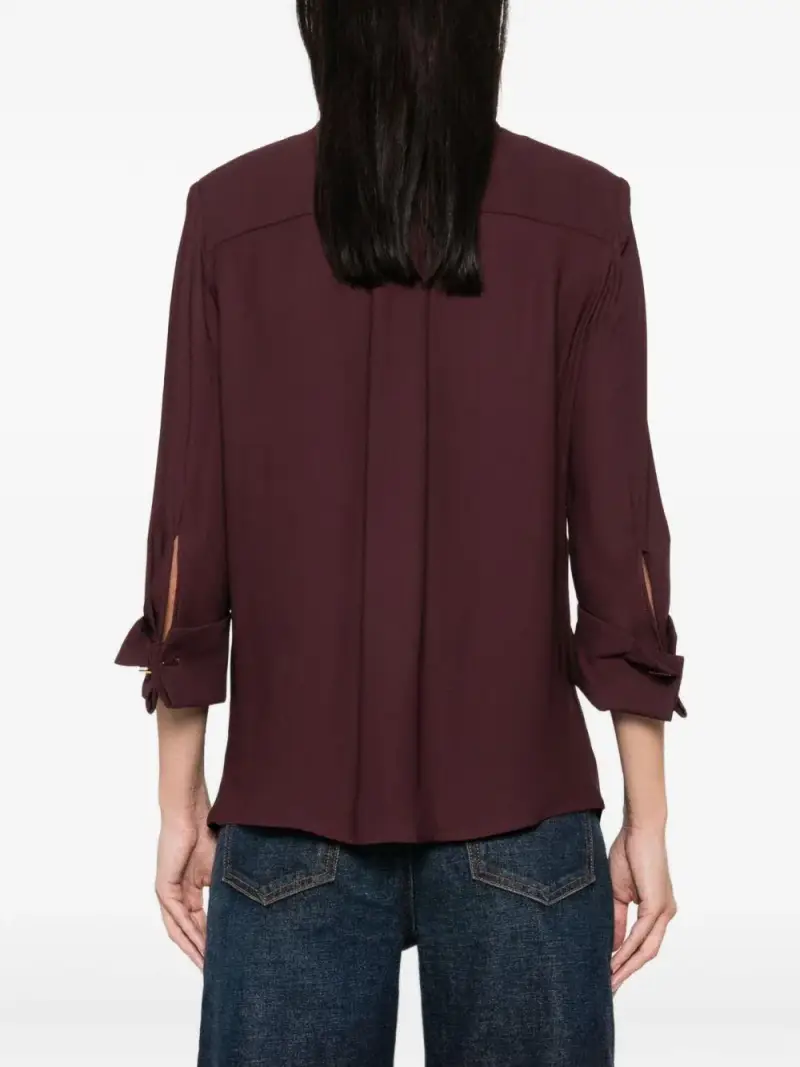 Camicia Maniche Lunghe con Dettagli Ciondolo Merlot miniatura 3